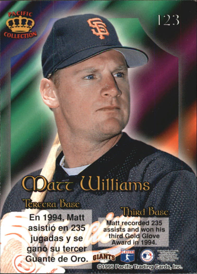 1995 Pacific Prisms #123 Matt Williams back image