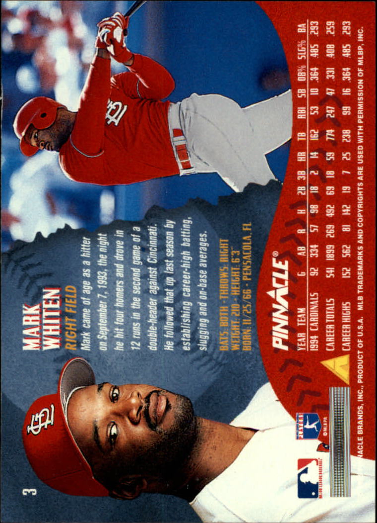 1995 Pinnacle Baseball "Main Set" Base Cards #1 to #225 - Picture 7 of 451