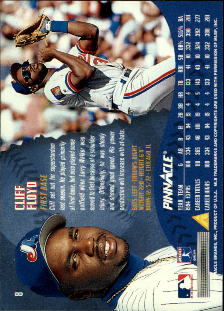 1995 Pinnacle Baseball "Main Set" Base Cards #1 to #225 - Picture 17 of 451