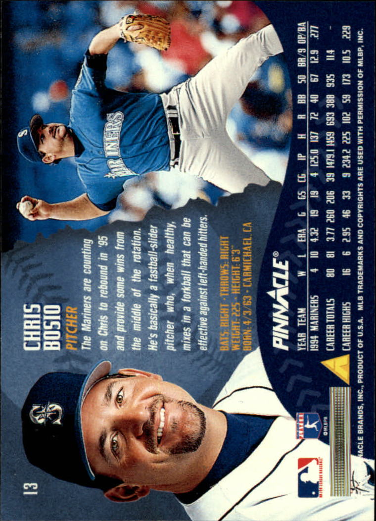 1995 Pinnacle Baseball "Main Set" Base Cards #1 to #225 - Picture 27 of 451