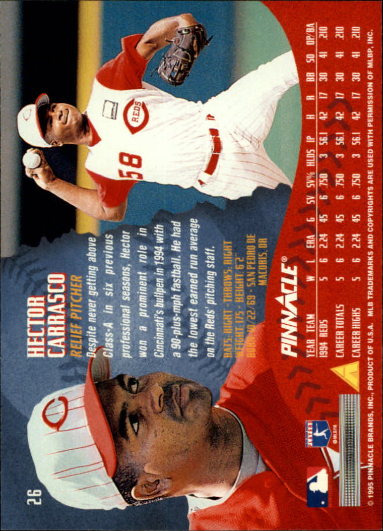 1995 Pinnacle Baseball "Main Set" Base Cards #1 to #225 - Picture 53 of 451