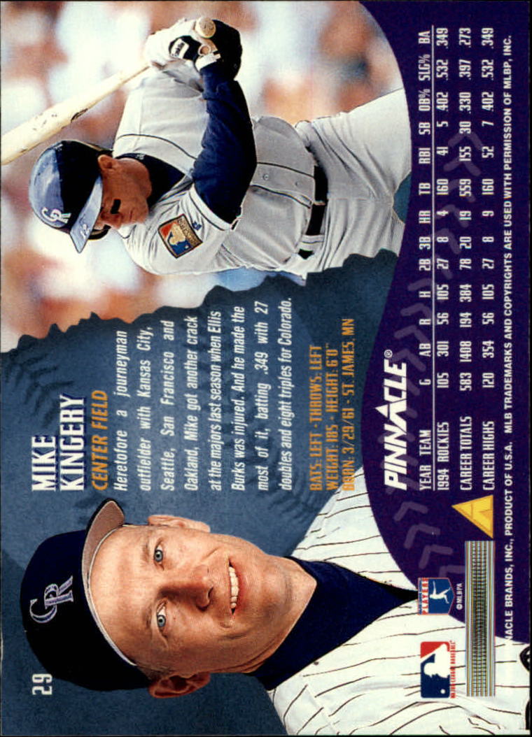 1995 Pinnacle Baseball "Main Set" Base Cards #1 to #225 - Picture 59 of 451