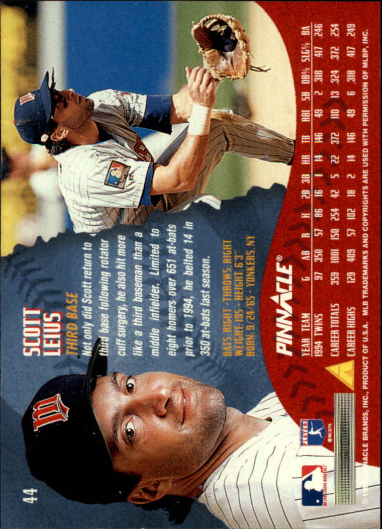 1995 Pinnacle Baseball "Main Set" Base Cards #1 to #225 - Picture 89 of 451