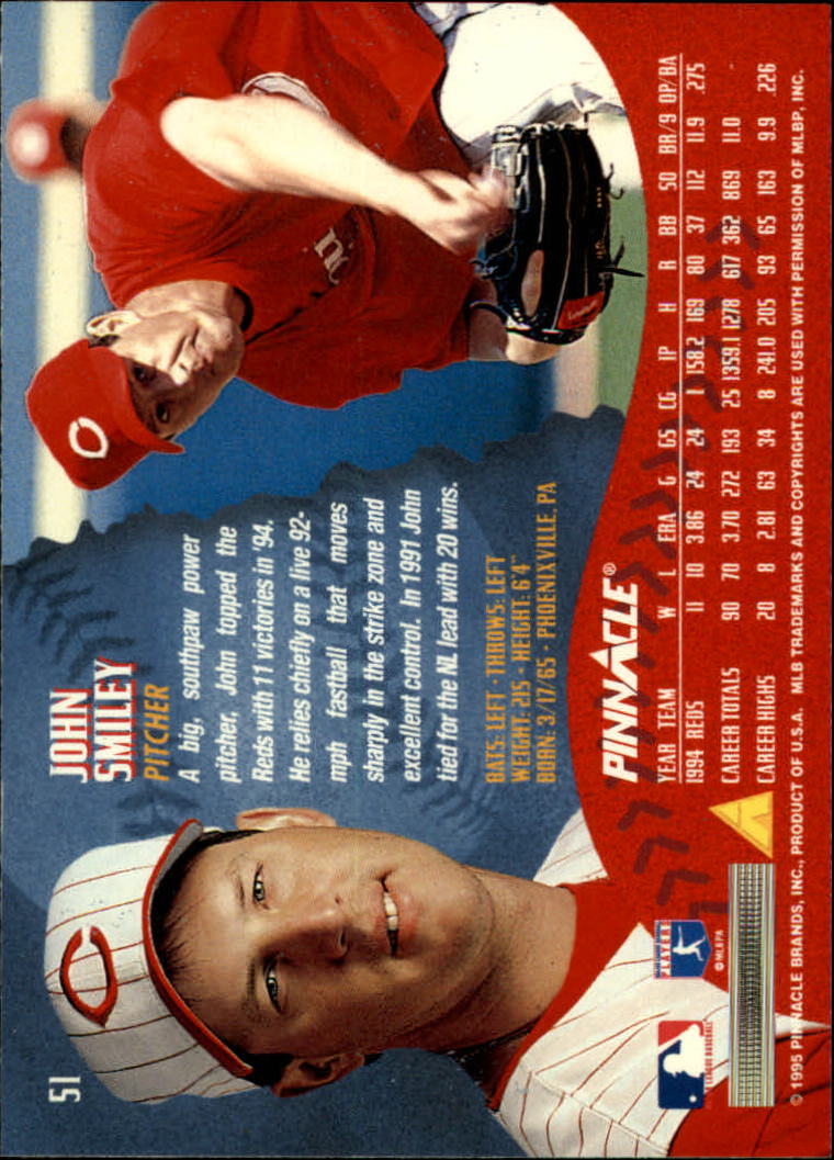 1995 Pinnacle Baseball "Main Set" Base Cards #1 to #225 - Picture 103 of 451