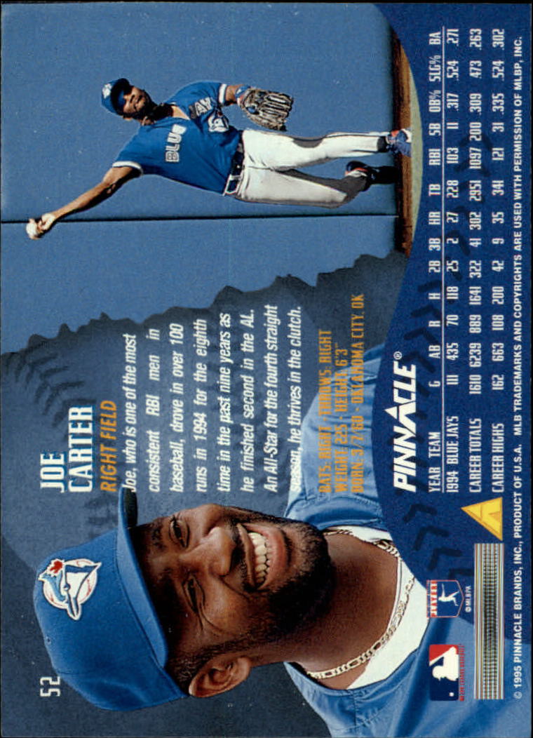 1995 Pinnacle Baseball "Main Set" Base Cards #1 to #225 - Picture 105 of 451