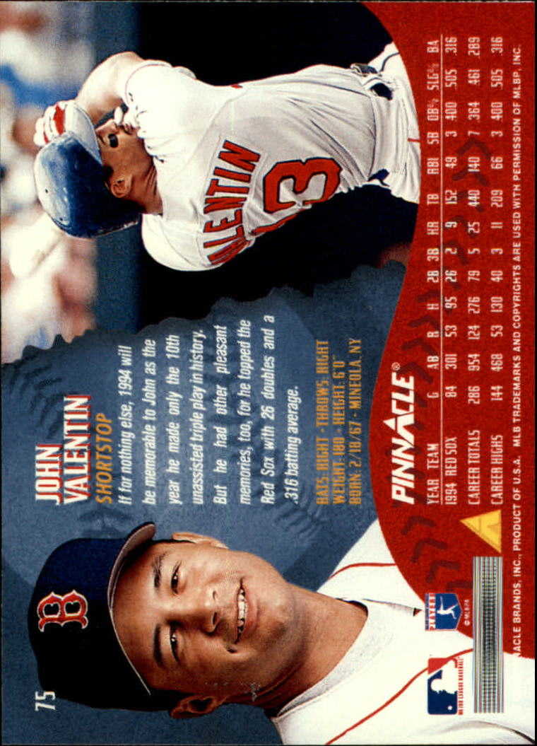 1995 Pinnacle Baseball "Main Set" Base Cards #1 to #225 - Picture 151 of 451