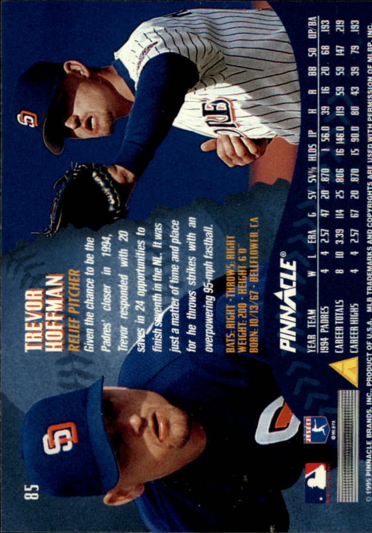 1995 Pinnacle Baseball "Main Set" Base Cards #1 to #225 - Picture 171 of 451