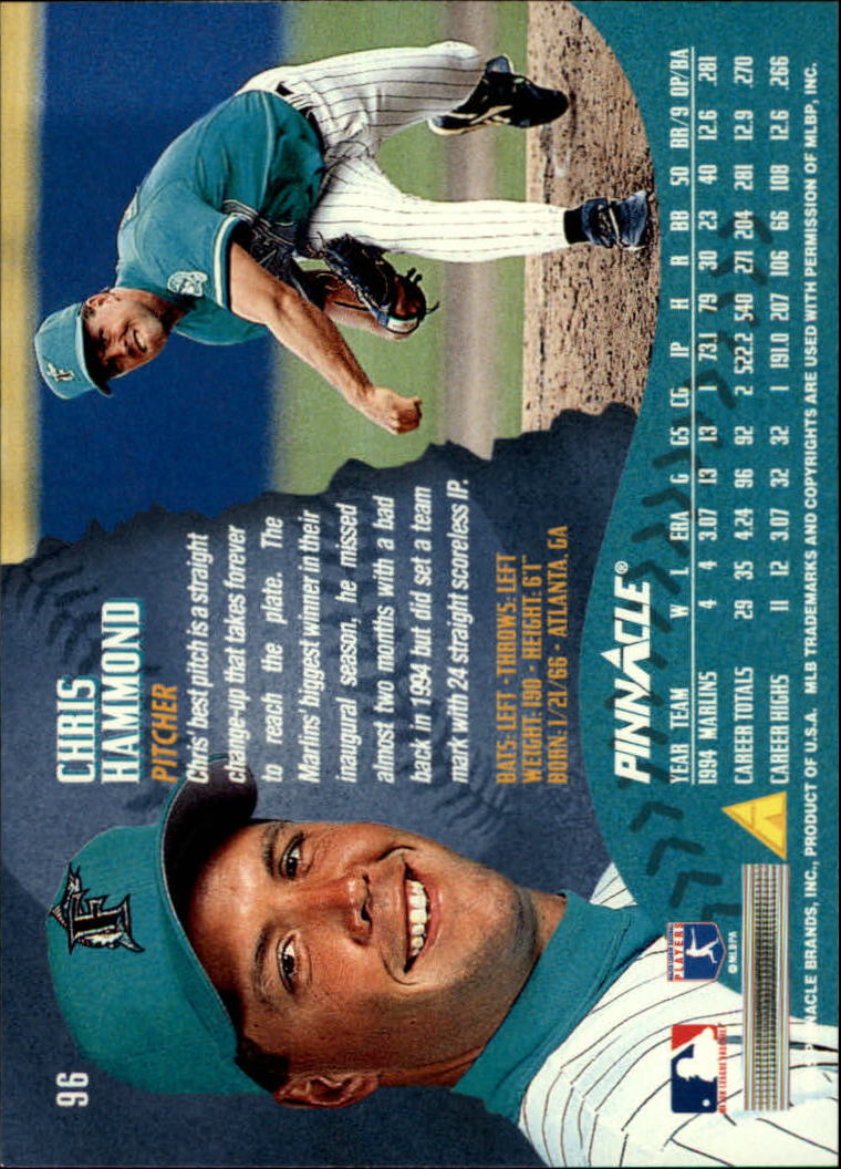 1995 Pinnacle Baseball "Main Set" Base Cards #1 to #225 - Picture 193 of 451