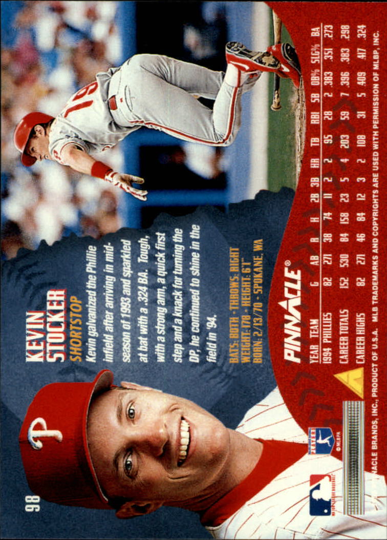 1995 Pinnacle Baseball "Main Set" Base Cards #1 to #225 - Picture 197 of 451