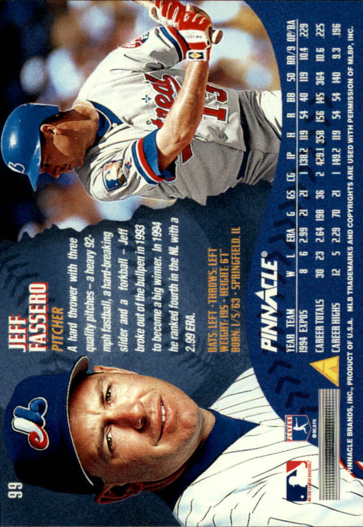 1995 Pinnacle Baseball "Main Set" Base Cards #1 to #225 - Picture 199 of 451
