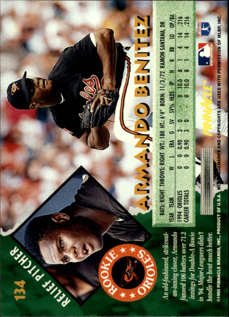1995 Pinnacle Baseball "Main Set" Base Cards #1 to #225 - Picture 269 of 451
