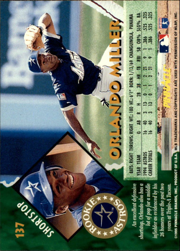 Orlando Miller Houston Astros 1995 Pinnacle Museum Collection #137