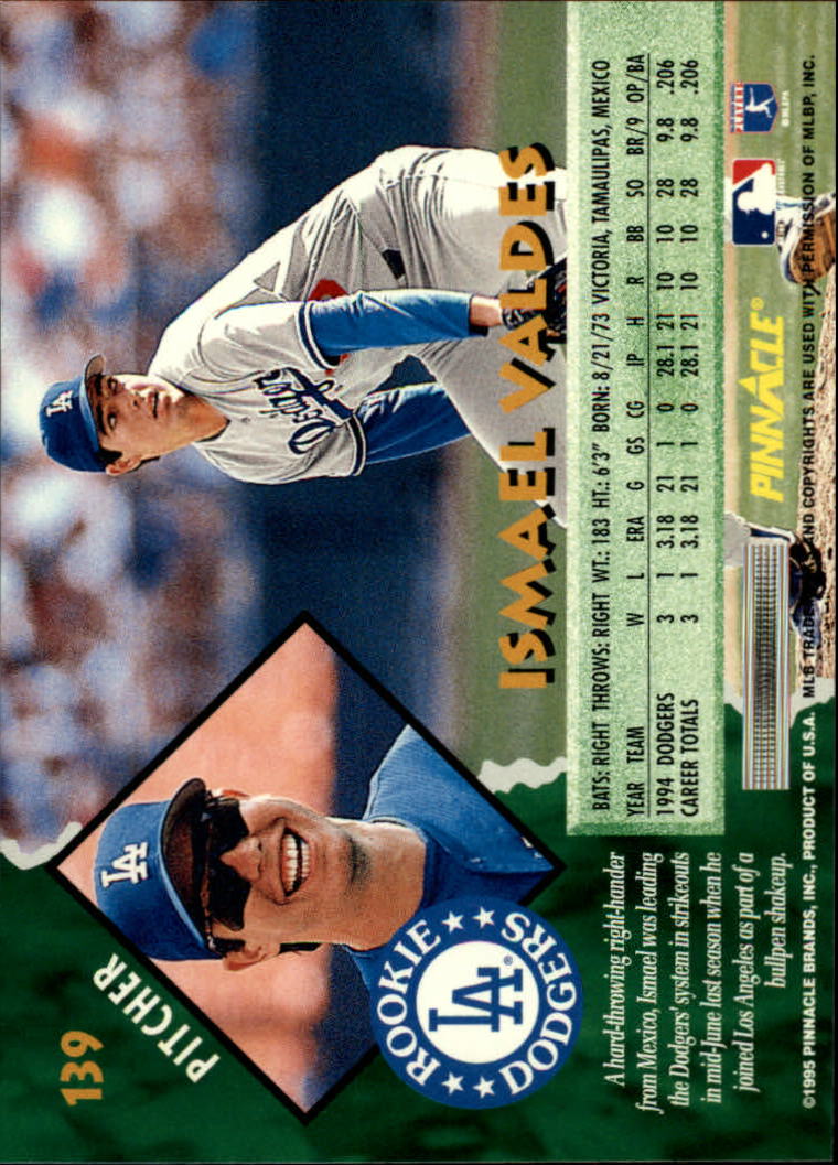 1995 Pinnacle Baseball "Main Set" Base Cards #1 to #225 - Picture 279 of 451