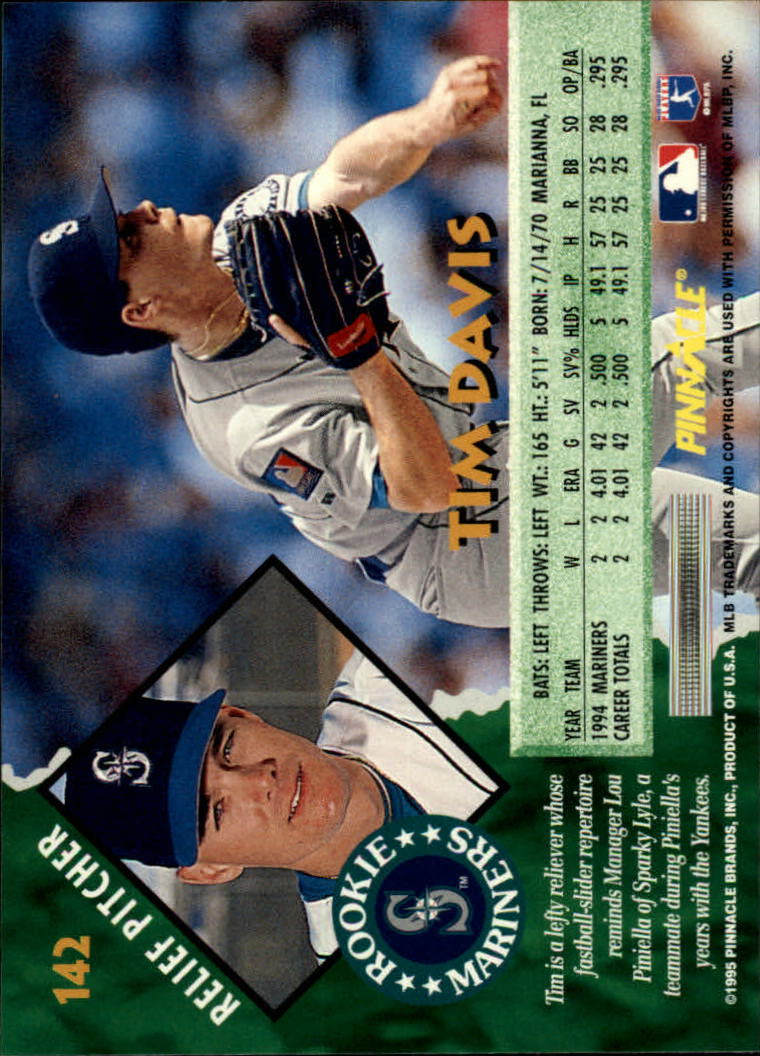 1995 Pinnacle Baseball "Main Set" Base Cards #1 to #225 - Picture 285 of 451