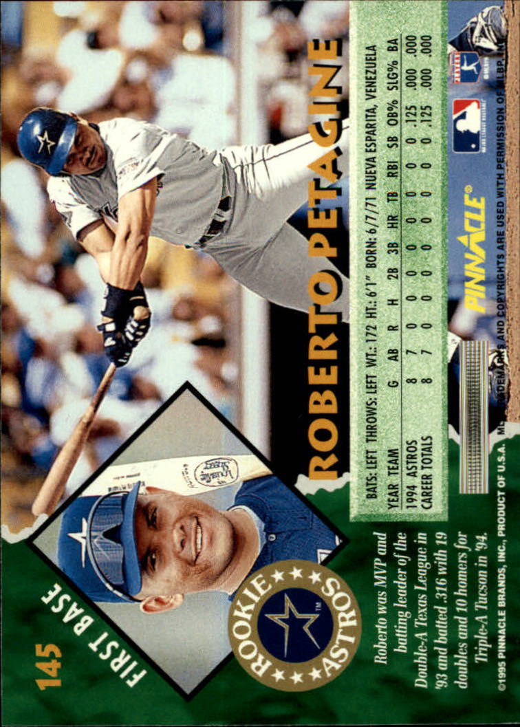 1995 Pinnacle Baseball "Main Set" Base Cards #1 to #225 - Picture 291 of 451