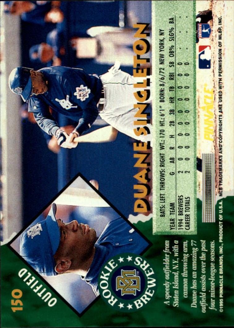 1995 Pinnacle Baseball "Main Set" Base Cards #1 to #225 - Picture 301 of 451