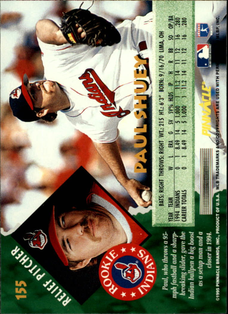 1995 Pinnacle Baseball "Main Set" Base Cards #1 to #225 - Picture 311 of 451