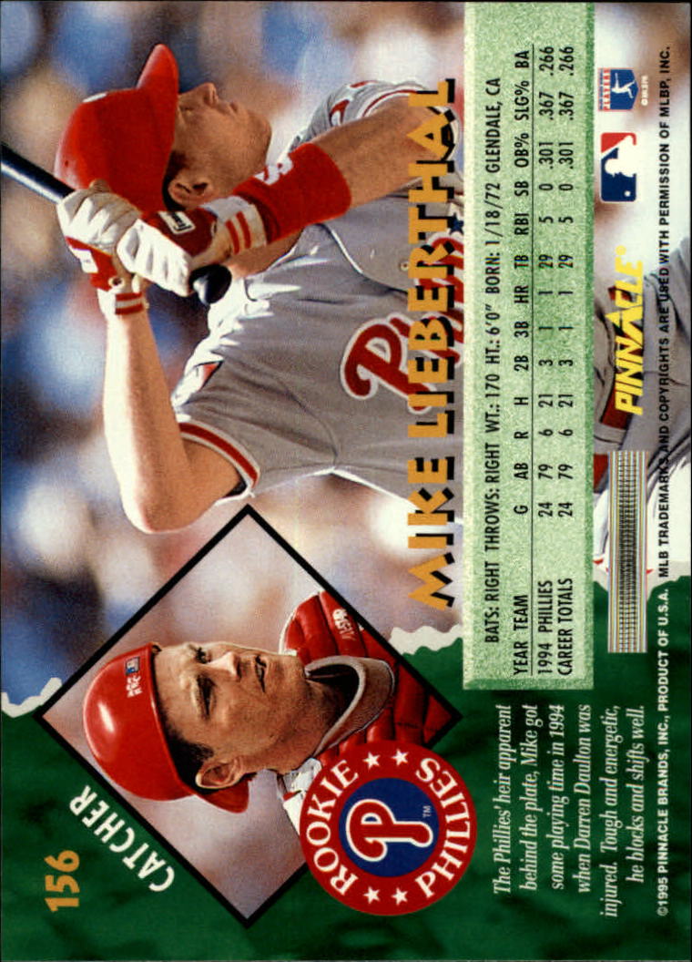 1995 Pinnacle Baseball "Main Set" Base Cards #1 to #225 - Picture 313 of 451