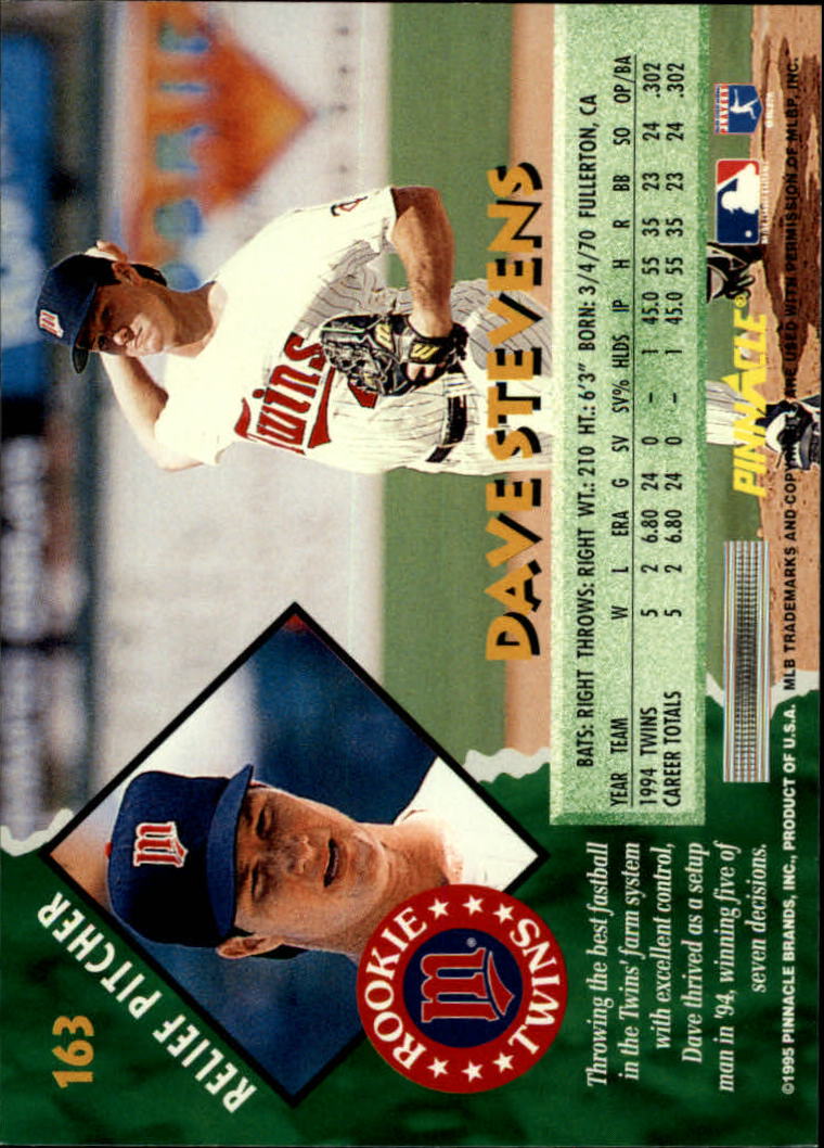 1995 Pinnacle Baseball "Main Set" Base Cards #1 to #225 - Picture 327 of 451