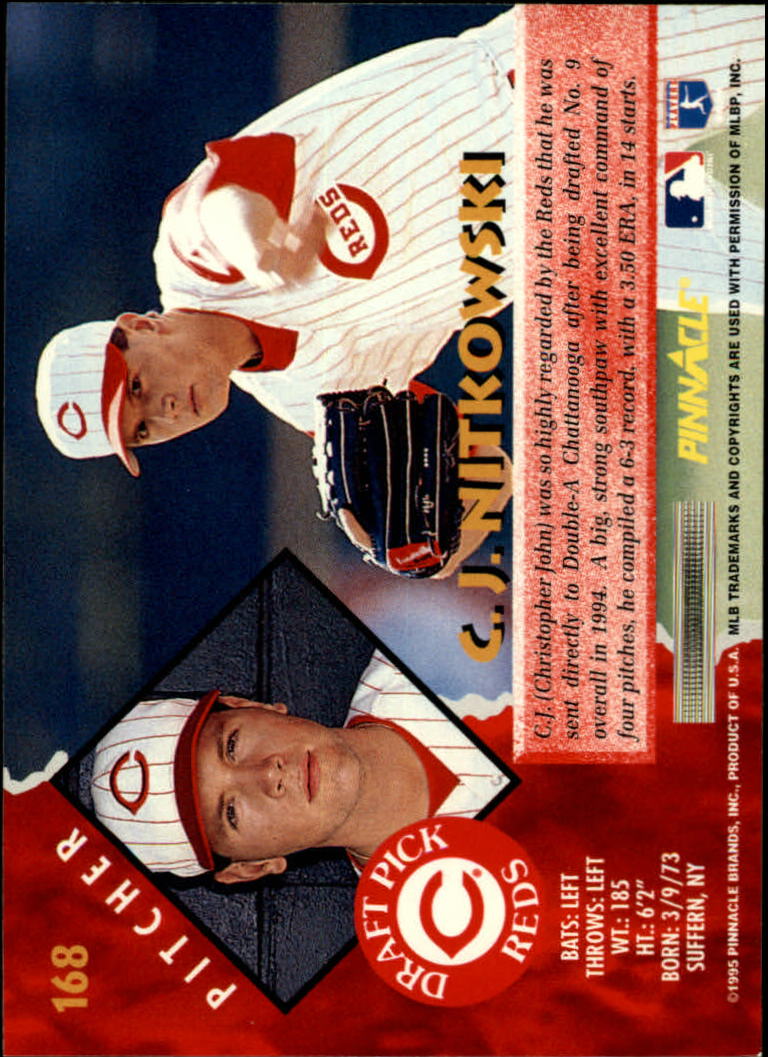 1995 Pinnacle #168 C.J. Nitkowski back image