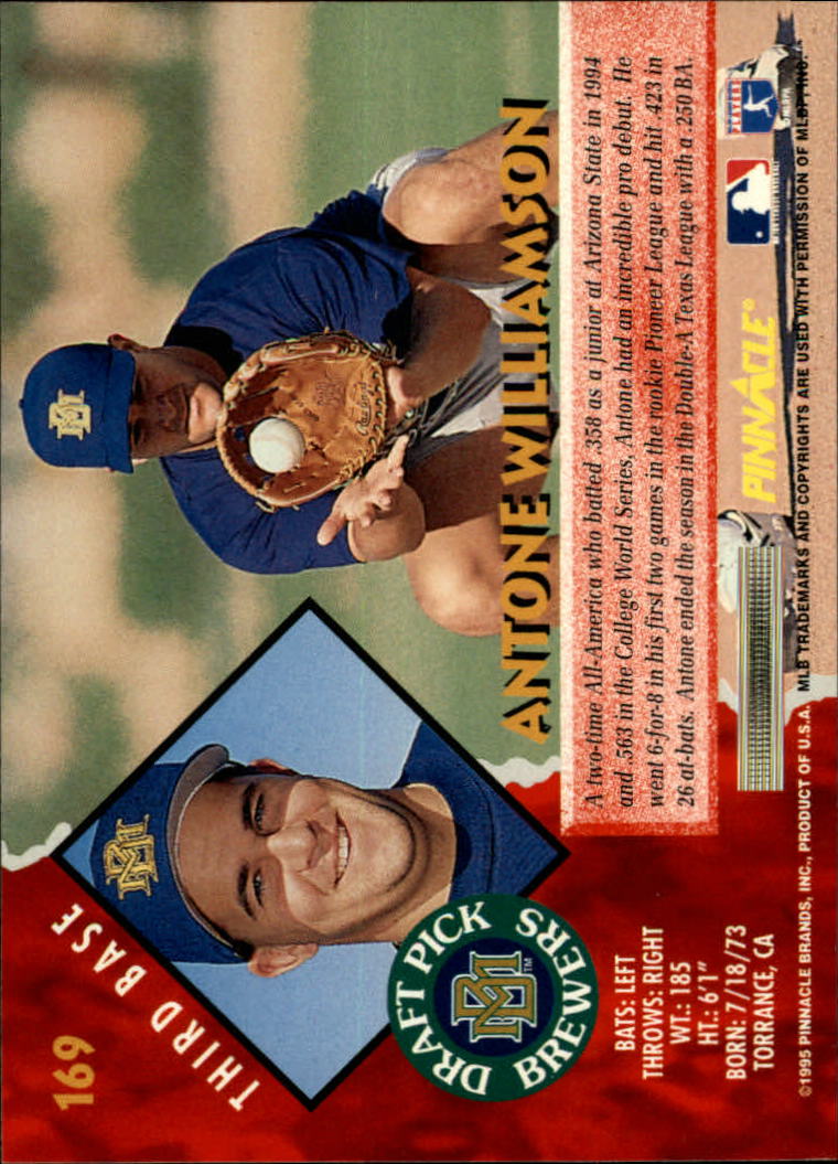 1995 Pinnacle Baseball "Main Set" Base Cards #1 to #225 - Picture 339 of 451