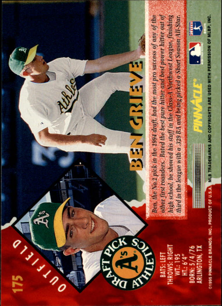 1995 Pinnacle Baseball "Main Set" Base Cards #1 to #225 - Picture 351 of 451