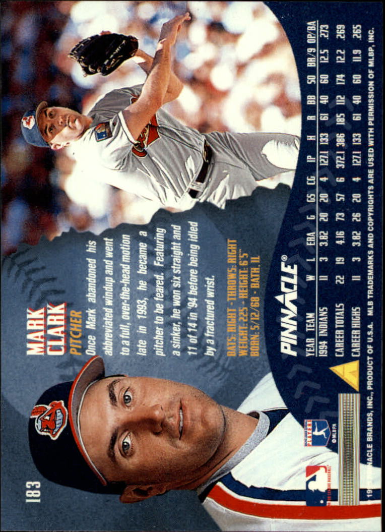 1995 Pinnacle Baseball "Main Set" Base Cards #1 to #225 - Picture 367 of 451