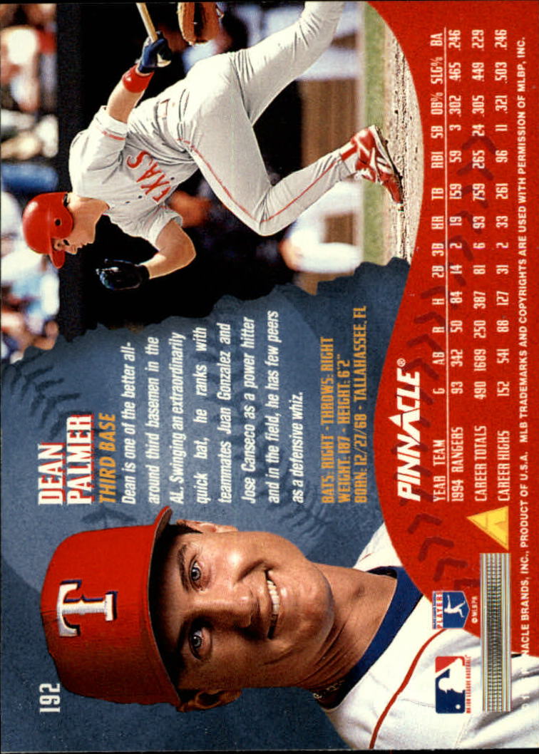 1995 Pinnacle Baseball "Main Set" Base Cards #1 to #225 - Picture 385 of 451