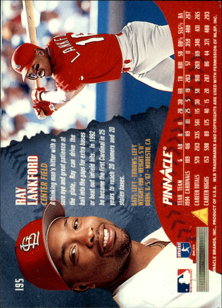 1995 Pinnacle Baseball "Main Set" Base Cards #1 to #225 - Picture 391 of 451