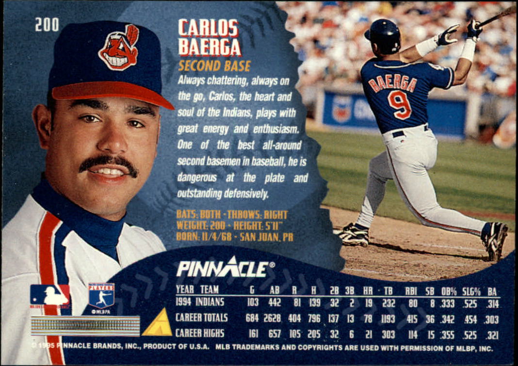 1995 Pinnacle Baseball "Main Set" Base Cards #1 to #225 - Picture 401 of 451