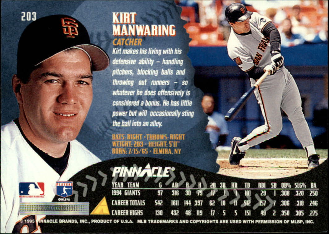 1995 Pinnacle Baseball "Main Set" Base Cards #1 to #225 - Picture 407 of 451