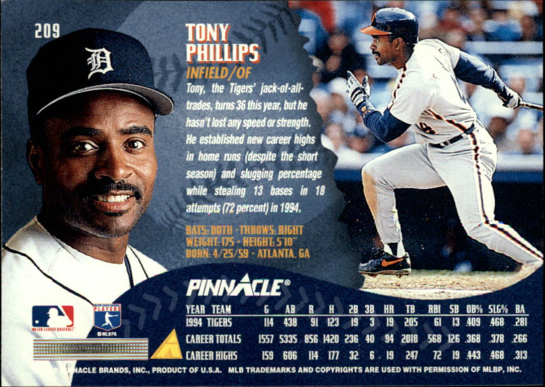 1995 Pinnacle Baseball "Main Set" Base Cards #1 to #225 - Picture 419 of 451