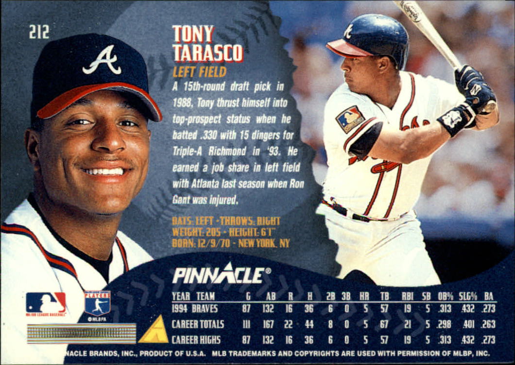 1995 Pinnacle Baseball "Main Set" Base Cards #1 to #225 - Picture 425 of 451