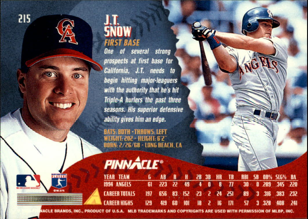1995 Pinnacle Baseball "Main Set" Base Cards #1 to #225 - Picture 431 of 451