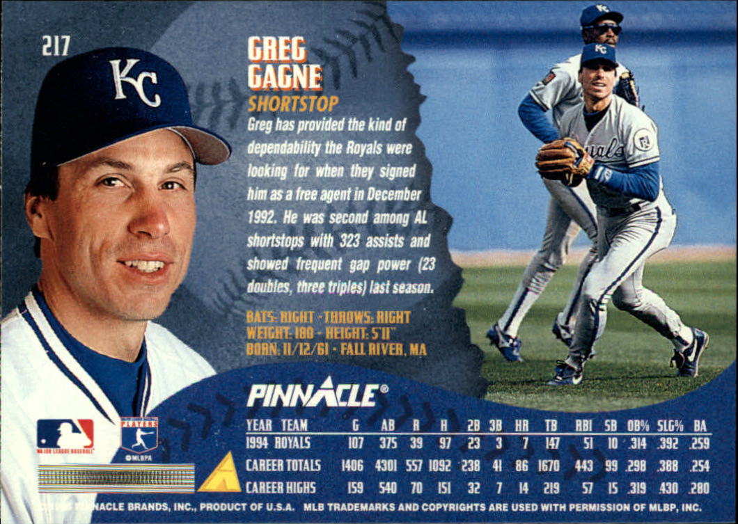 1995 Pinnacle Baseball "Main Set" Base Cards #1 to #225 - Picture 435 of 451