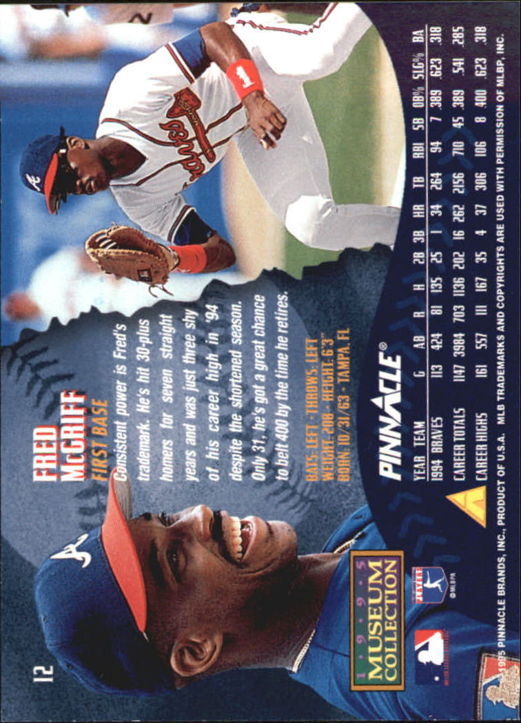 A1828- 1995 Pinnacle Museum Baseball Cards 1-250 -You Pick- 15+ FREE US SHIP - Picture 25 of 443