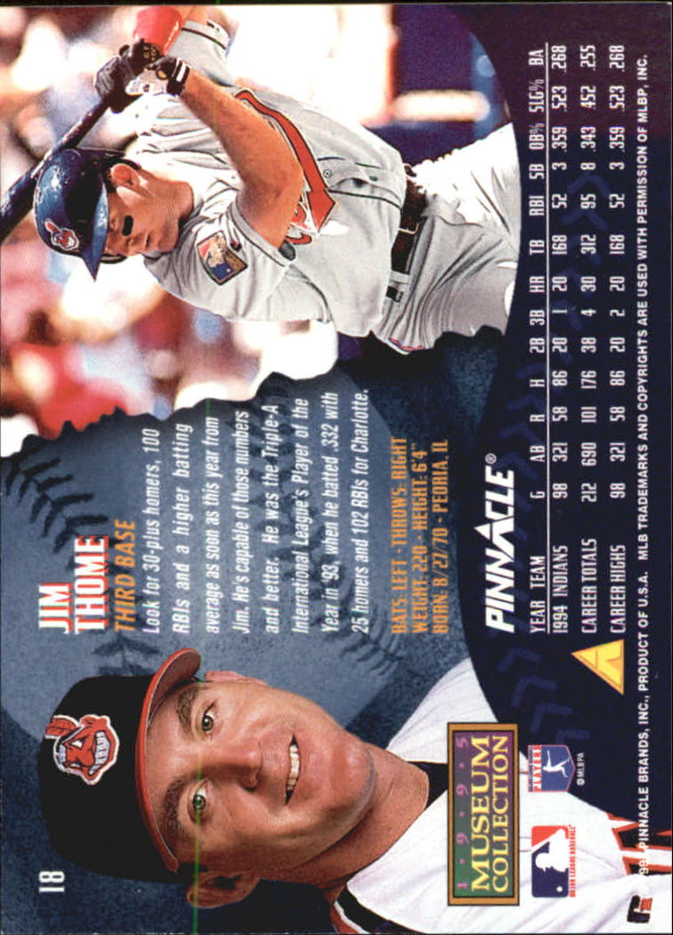A1828- 1995 Pinnacle Museum Baseball Cards 1-250 -You Pick- 15+ FREE US SHIP - Picture 37 of 443