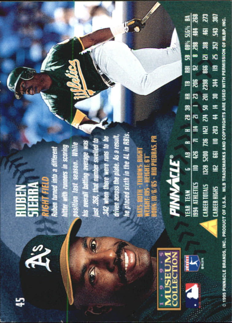 A1828- 1995 Pinnacle Museum Baseball Cards 1-250 -You Pick- 15+ FREE US SHIP - Picture 85 of 443