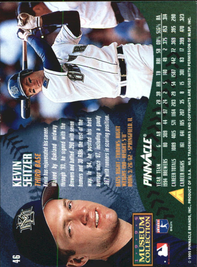 A1828- 1995 Pinnacle Museum Baseball Cards 1-250 -You Pick- 15+ FREE US SHIP - Picture 87 of 443