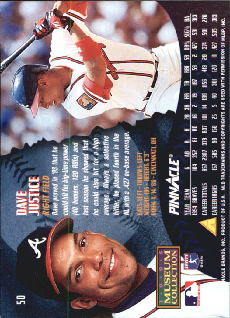 A1828- 1995 Pinnacle Museum Baseball Cards 1-250 -You Pick- 15+ FREE US SHIP - Picture 91 of 443