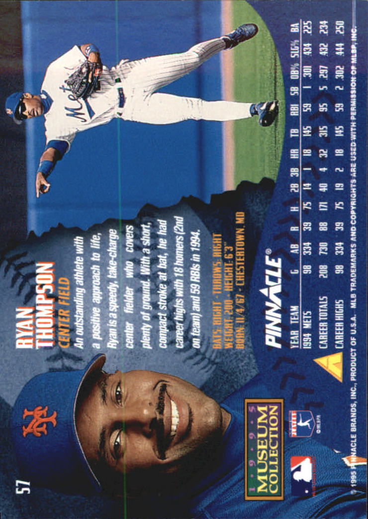 A1828- 1995 Pinnacle Museum Baseball Cards 1-250 -You Pick- 15+ FREE US SHIP - Picture 105 of 443