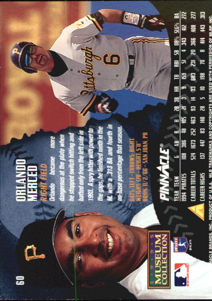 A1828- 1995 Pinnacle Museum Baseball Cards 1-250 -You Pick- 15+ FREE US SHIP - Picture 111 of 443
