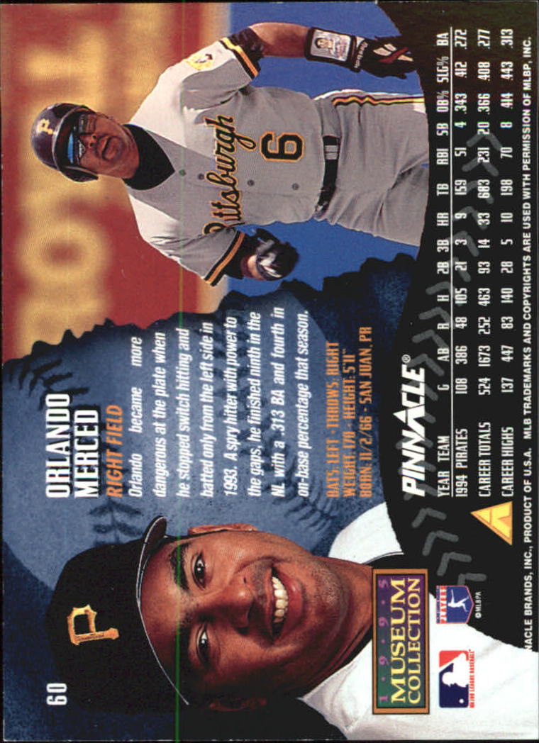 1995 Pinnacle Museum Collection #61 Matt Williams back image