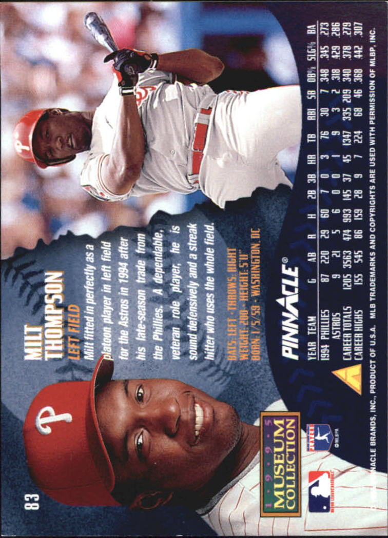 A1828- 1995 Pinnacle Museum Baseball Cards 1-250 -You Pick- 15+ FREE US SHIP - Picture 151 of 443