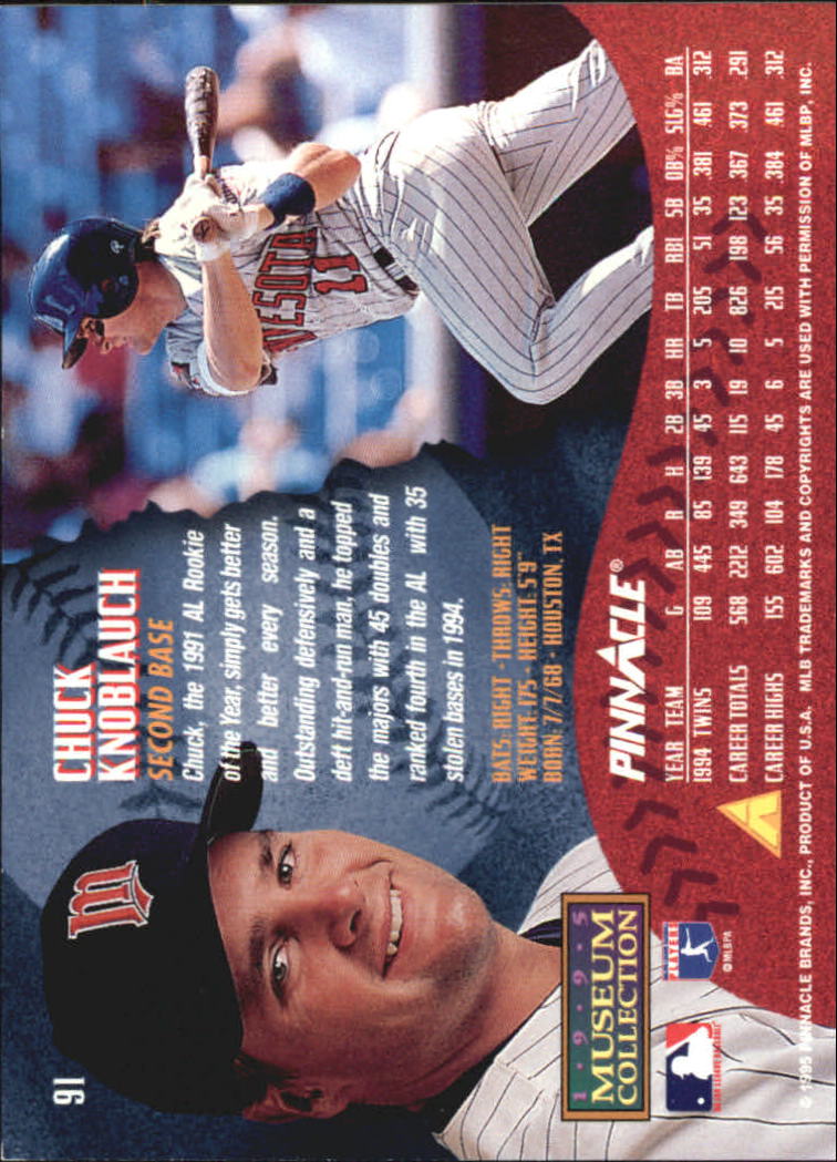A1828- 1995 Pinnacle Museum Baseball Cards 1-250 -You Pick- 15+ FREE US SHIP - Picture 165 of 443
