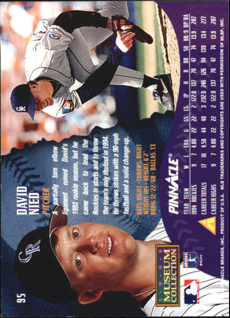 A1828- 1995 Pinnacle Museum Baseball Cards 1-250 -You Pick- 15+ FREE US SHIP - Picture 173 of 443