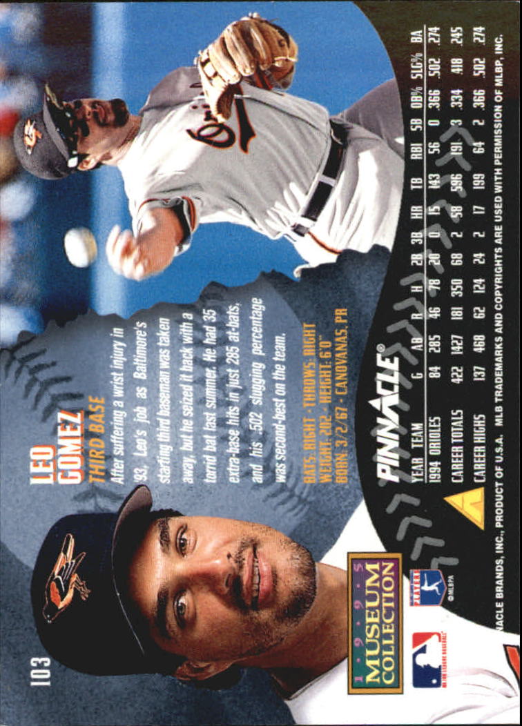 A1828- 1995 Pinnacle Museum Baseball Cards 1-250 -You Pick- 15+ FREE US SHIP - Picture 189 of 443