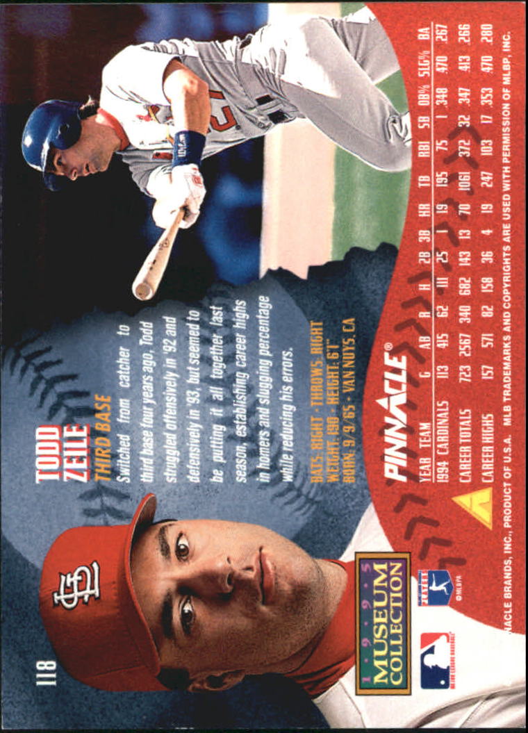 A1828- 1995 Pinnacle Museum Baseball Cards 1-250 -You Pick- 15+ FREE US SHIP - Picture 213 of 443