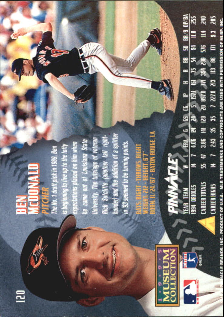 A1828- 1995 Pinnacle Museum Baseball Cards 1-250 -You Pick- 15+ FREE US SHIP - Picture 217 of 443