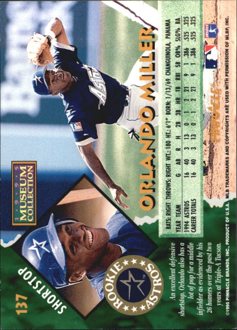 A1828- 1995 Pinnacle Museum Baseball Cards 1-250 -You Pick- 15+ FREE US SHIP - Picture 245 of 443